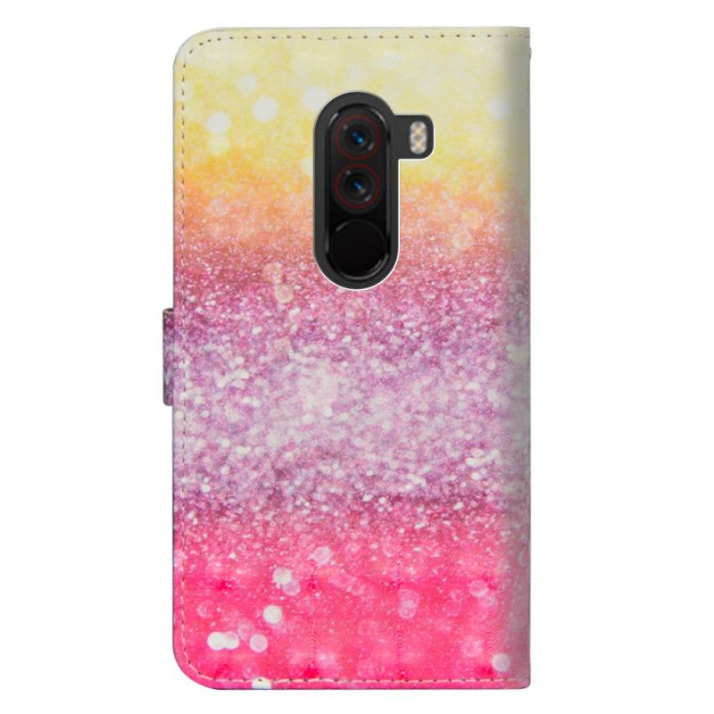 Lederhüllen Xiaomi Pocophone F1 Handyhülle Gradient Magenta Glitter