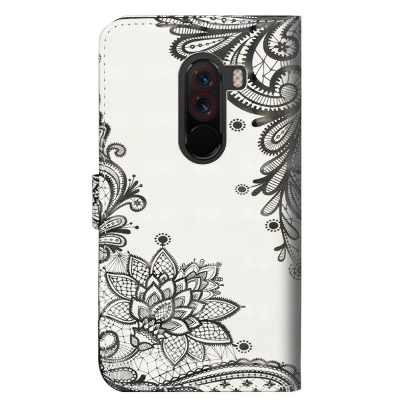 Lederhüllen Xiaomi Pocophone F1 Spitzenblumenmandala