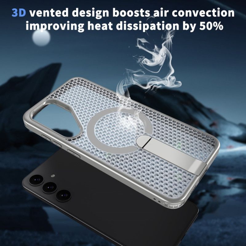 Hülle Für Samsung Galaxy S26 Magnetverschluss Mit Magnetständer Und Ständer Mit Gitterstruktur