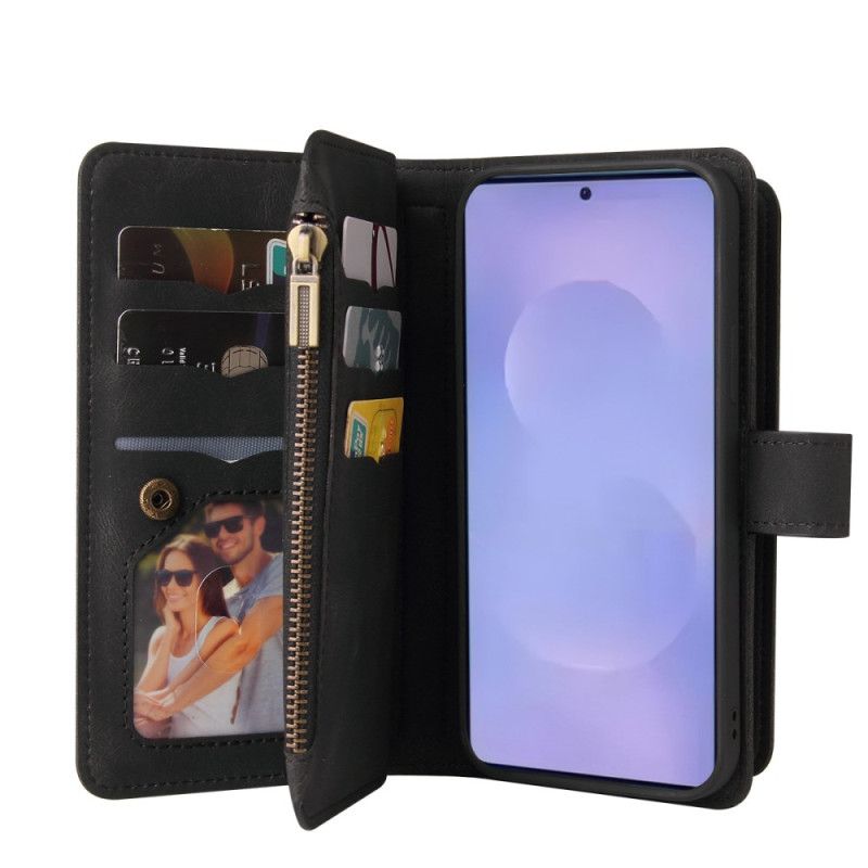 Lederhüllen Für Samsung Galaxy S26 Geldbörse Mit 15 Kartenfächern Und Riemen