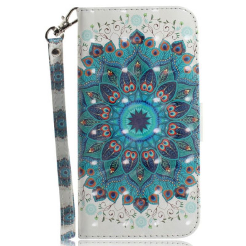 Lederhüllen Für Samsung Galaxy S26 Grünes Mandala-lanyard