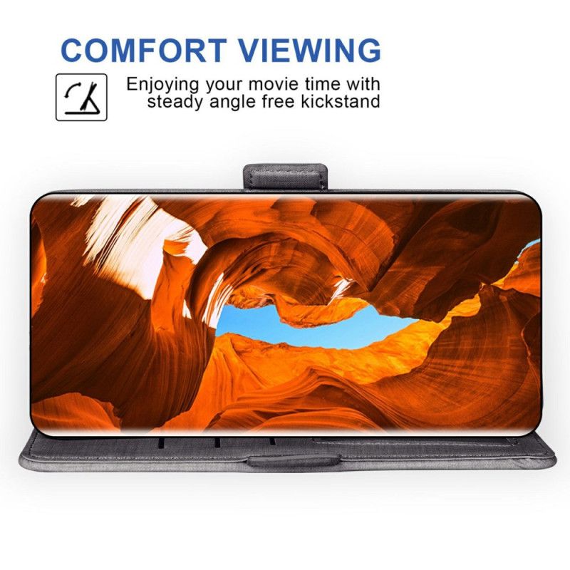 Lederhüllen Für Samsung Galaxy S26 Mit Denim-textur Und Drehbarem Kartenhalter