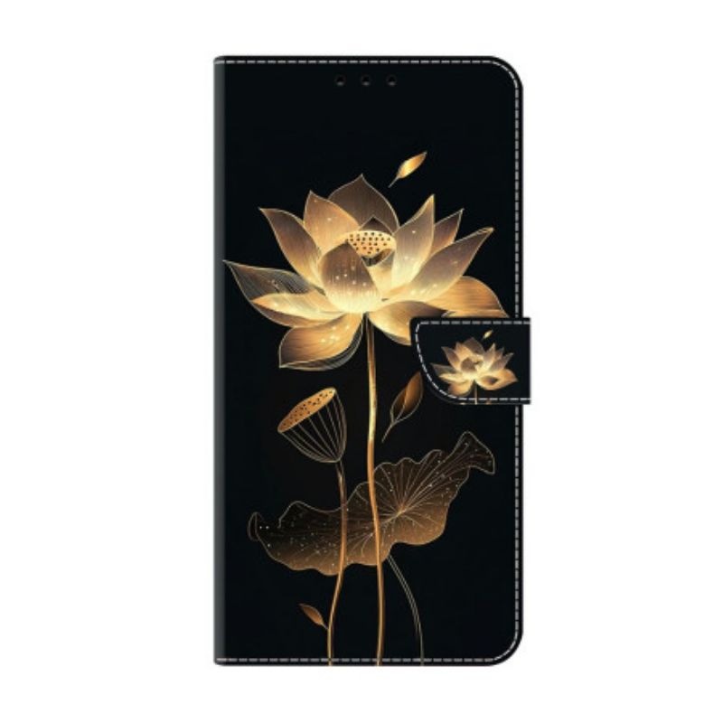 Lederhüllen Samsung Galaxy S26 Handyhülle Goldener Lotus