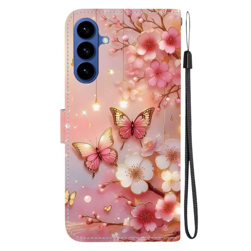 Lederhüllen Samsung Galaxy S26 Handyhülle Laternen-schmetterlinge
