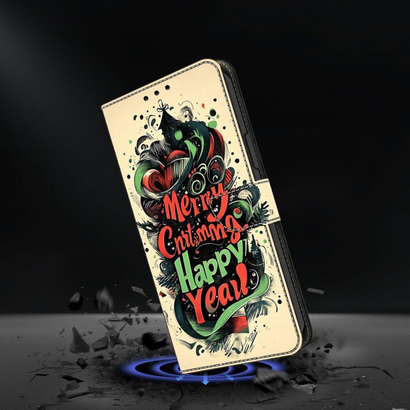 Lederhüllen Samsung Galaxy S26 Handyhülle Weihnachts-graffiti