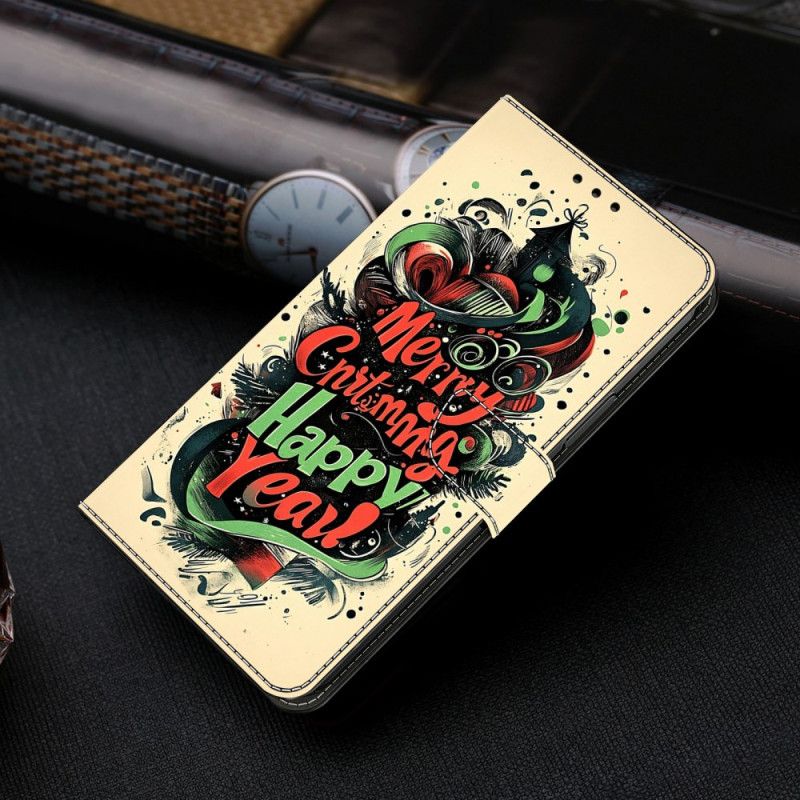 Lederhüllen Samsung Galaxy S26 Handyhülle Weihnachts-graffiti