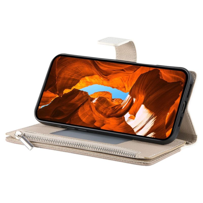 Lederhüllen Samsung Galaxy S26 Handyhülle Zweifarbige Geldbörse Mit Riemen