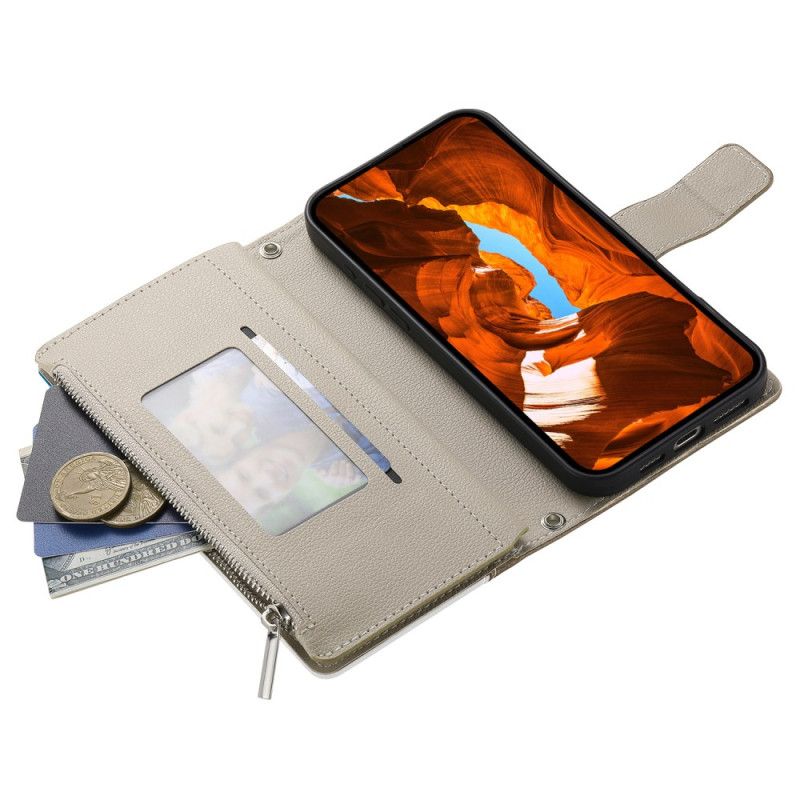 Lederhüllen Samsung Galaxy S26 Handyhülle Zweifarbige Geldbörse Mit Riemen