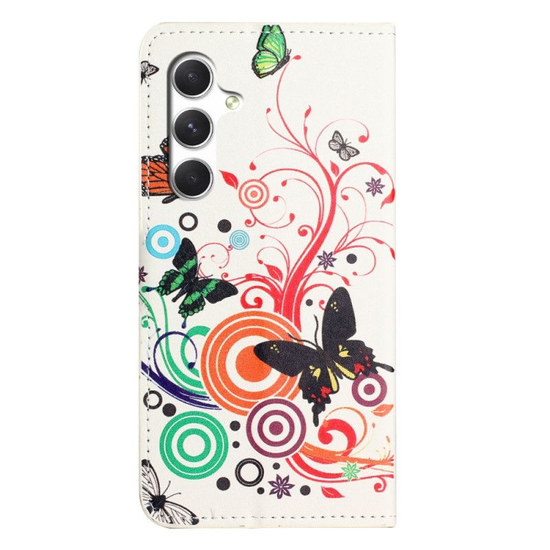 Lederhüllen Samsung Galaxy S26 Weiße Schmetterlinge