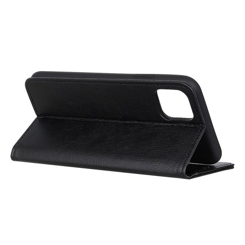 Flip Case Xiaomi Mi 10 Lite Schwarz Elegantes Geteiltes Litschileder