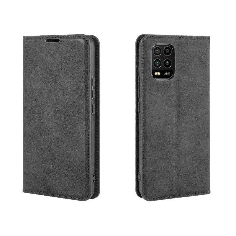 Flip Case Xiaomi Mi 10 Lite Schwarz Seidenweichledereffekt