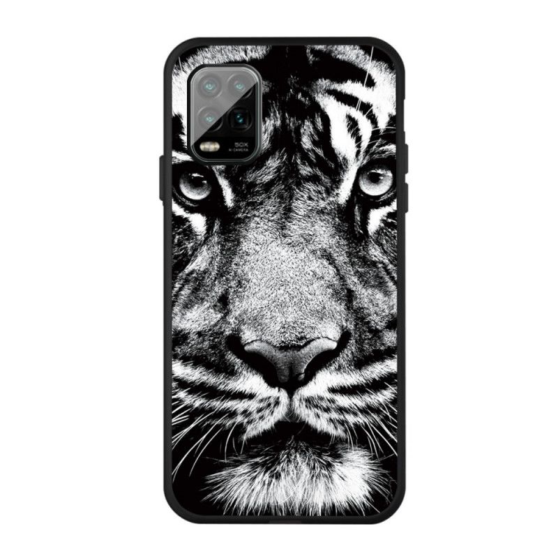 Hülle Für Xiaomi Mi 10 Lite Schwarzweiss-Tiger