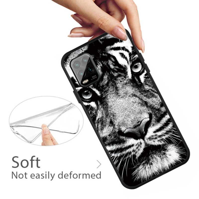 Hülle Für Xiaomi Mi 10 Lite Schwarzweiss-Tiger