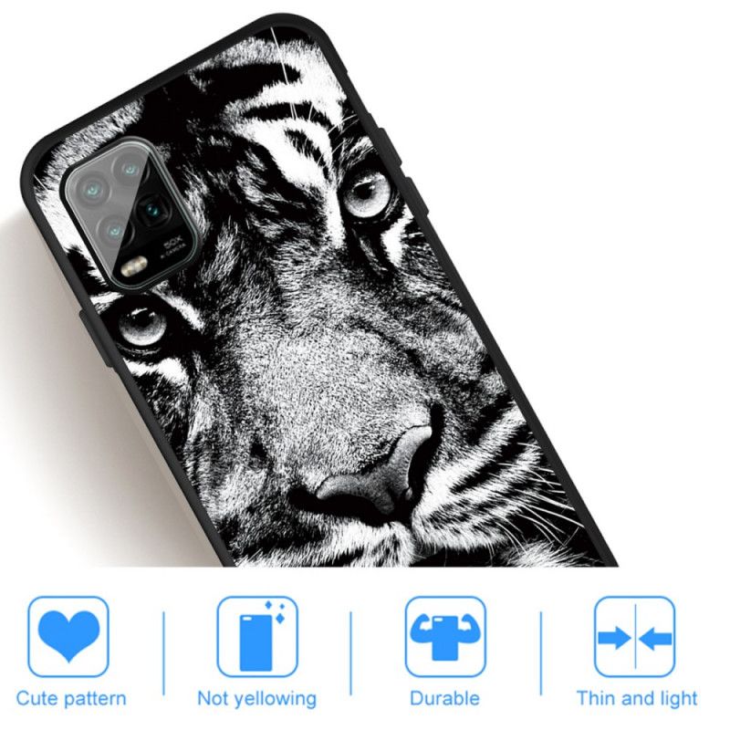 Hülle Für Xiaomi Mi 10 Lite Schwarzweiss-Tiger