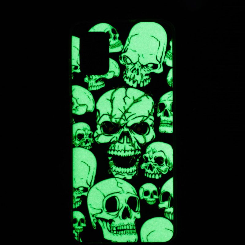 Hülle Xiaomi Mi 10 Lite Aufmerksamkeit Fluoreszierende Schädel