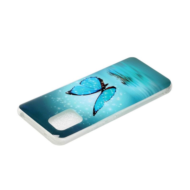 Hülle Xiaomi Mi 10 Lite Fluoreszierender Blauer Schmetterling