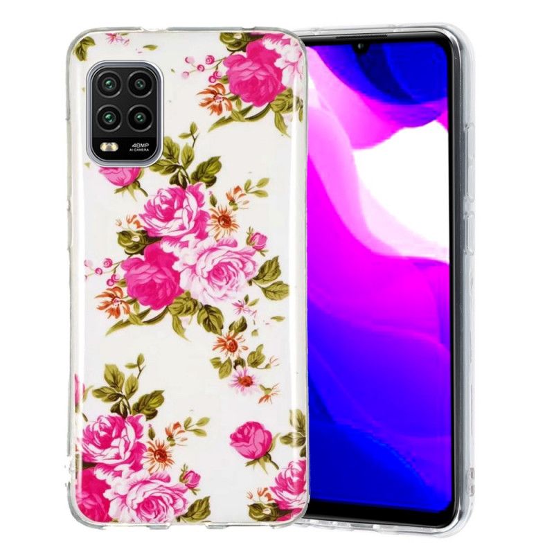 Hülle Xiaomi Mi 10 Lite Handyhülle Fluoreszierende Freiheitsblumen