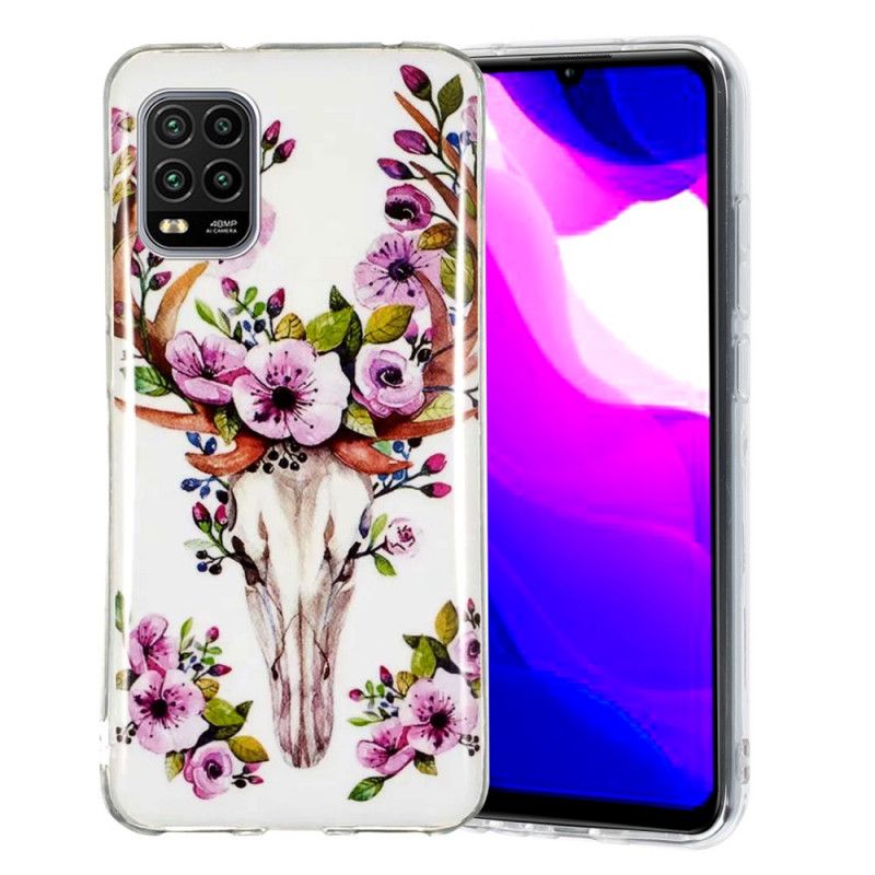 Hülle Xiaomi Mi 10 Lite Handyhülle Fluoreszierender Blühender Elch