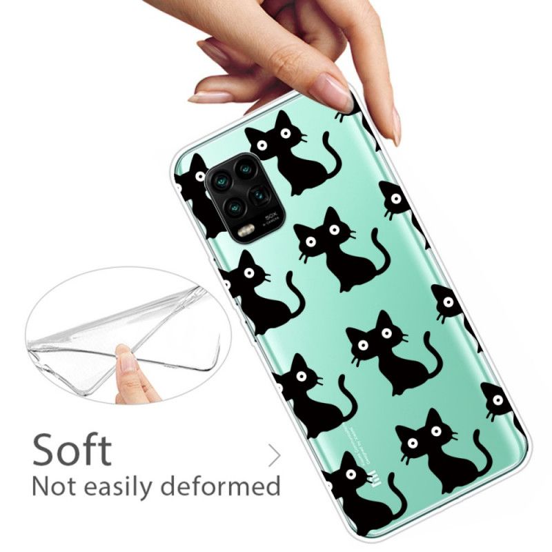 Hülle Xiaomi Mi 10 Lite Mehrere Schwarze Katzen