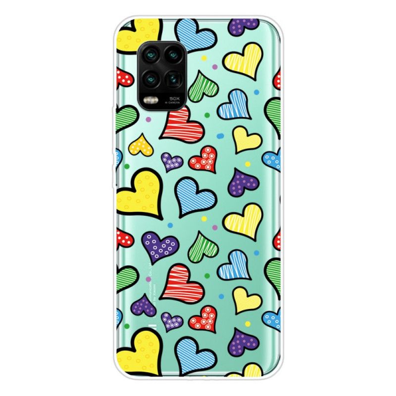 Hülle Xiaomi Mi 10 Lite Mehrfarbige Herzen