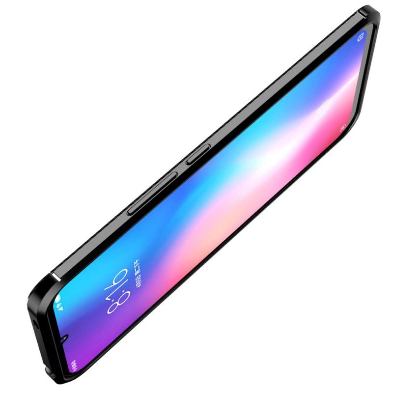 Hülle Xiaomi Mi 10 Lite Schwarz Flexible Kohlefasertextur