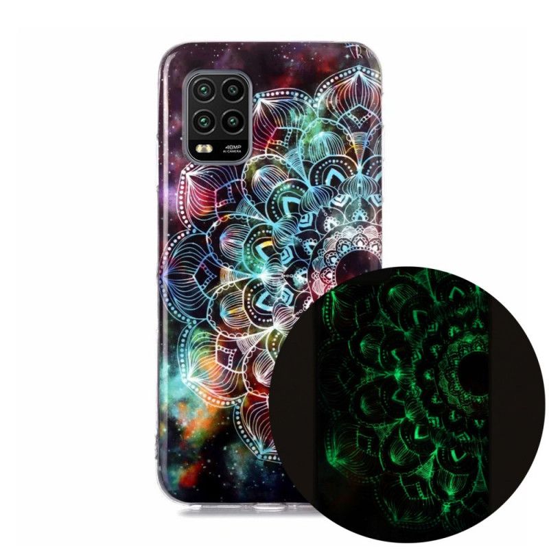 Hülle Xiaomi Mi 10 Lite Schwarz Fluoreszierende Blüten