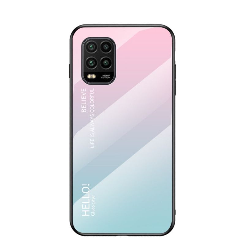Hülle Xiaomi Mi 10 Lite Schwarz Handyhülle Hallo Gehärtetes Glas