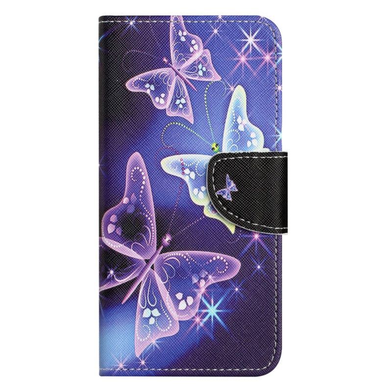 Flip Case Für iPhone 14 Plus Hübsche Schmetterlinge