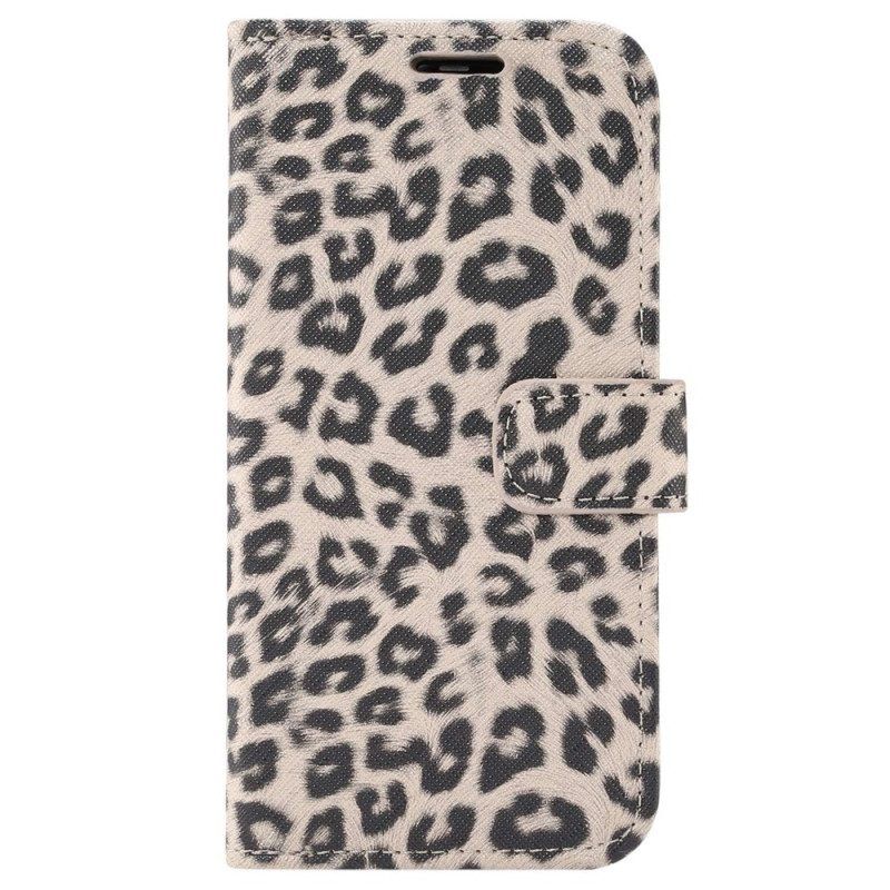 Flip Case Für iPhone 14 Plus Leopardenfell-stil