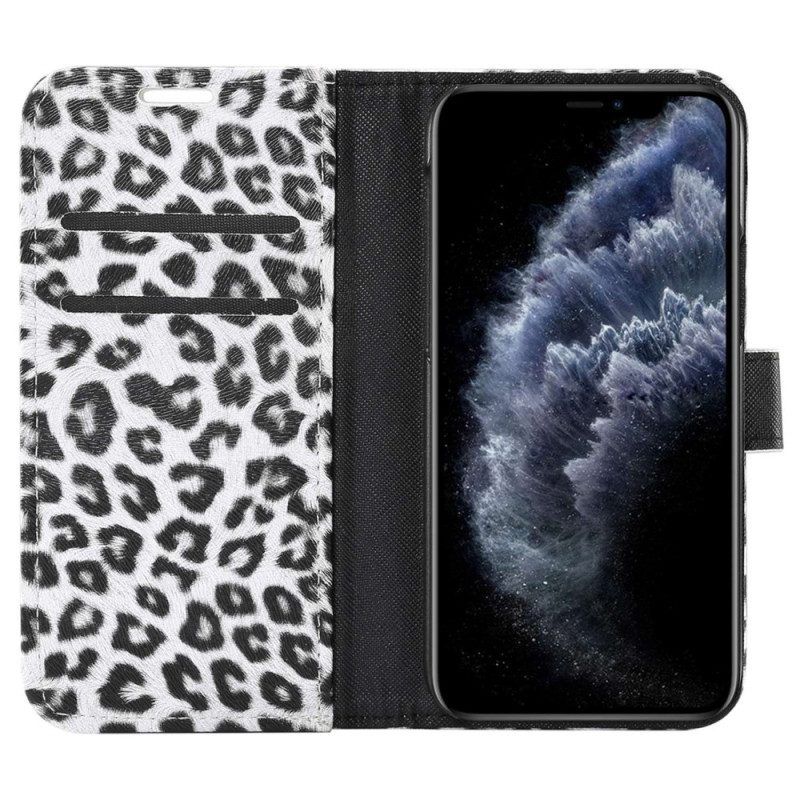 Flip Case Für iPhone 14 Plus Leopardenfell-stil