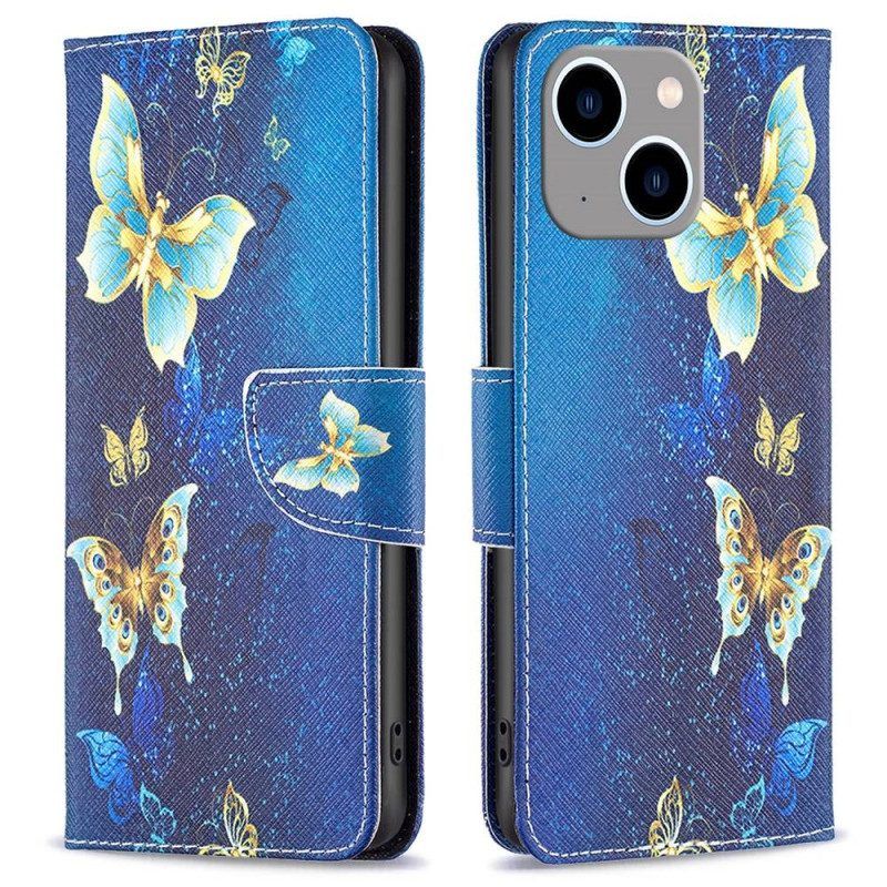 Flip Case Für iPhone 14 Plus Schmetterlinge Der Welt