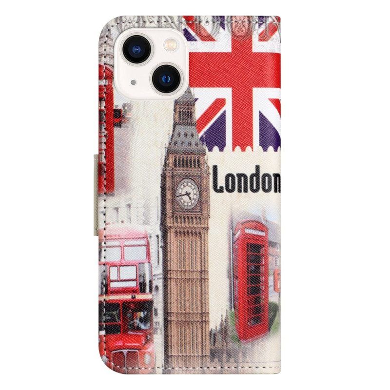 Lederhüllen Für iPhone 14 Plus Londoner Leben