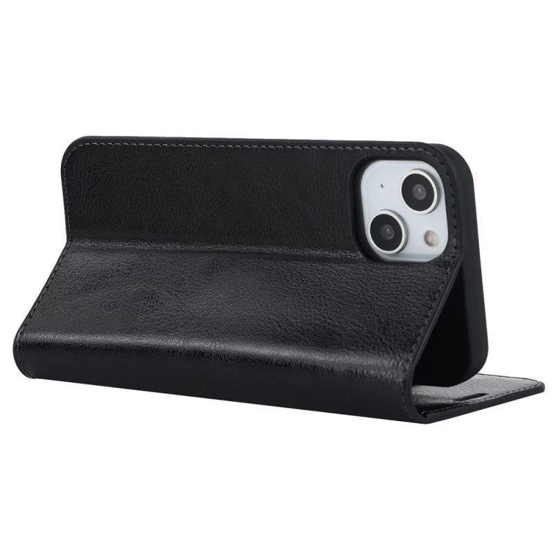 Schutzhülle Für iPhone 14 Plus Flip Case Echtes Leder