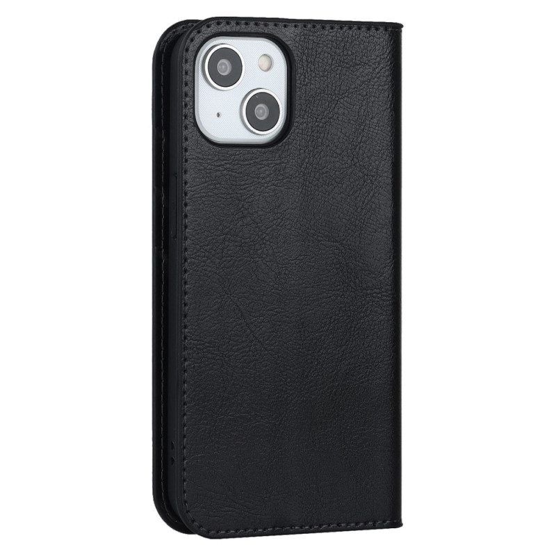 Schutzhülle Für iPhone 14 Plus Flip Case Echtes Leder