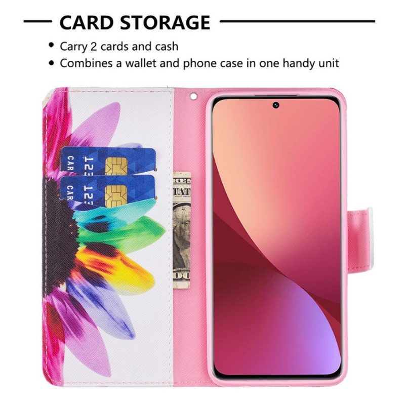 Flip Case Für Xiaomi 12 / 12X Aquarellblume