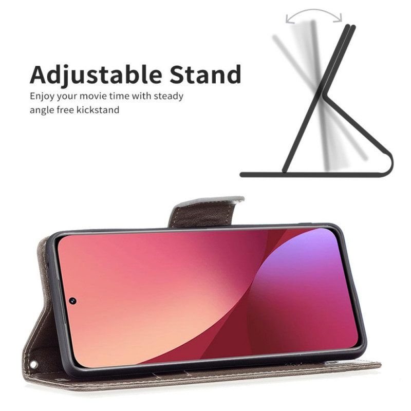 Flip Case Für Xiaomi 12 / 12X Mit Kordel Tanga-schmetterlinge