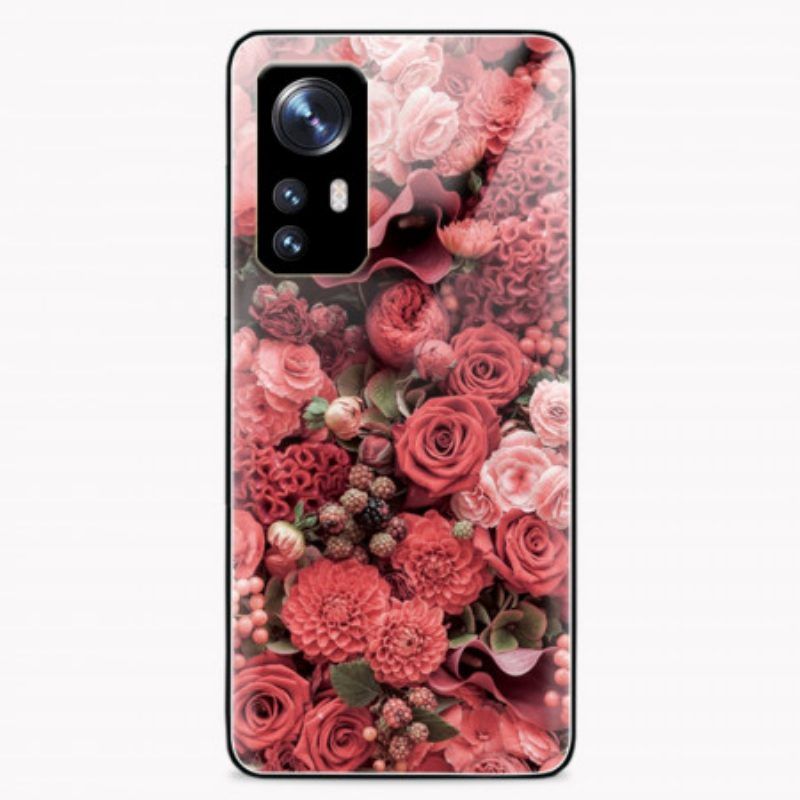 Hülle Für Xiaomi 12 / 12X Rosenblüten Aus Gehärtetem Glas