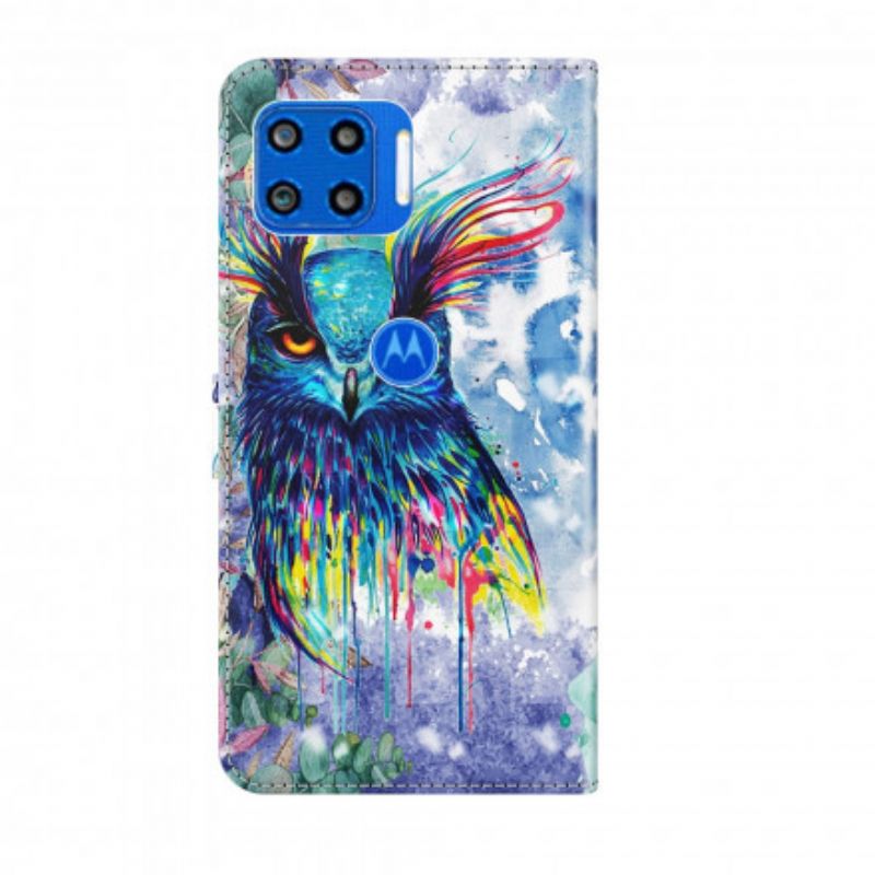 Lederhüllen Für Moto G 5g Plus Vogel Aquarell