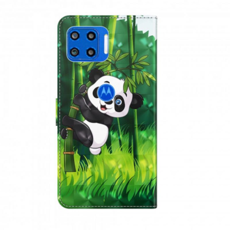 Lederhüllen Moto G 5g Plus Handyhülle Panda Und Bambus