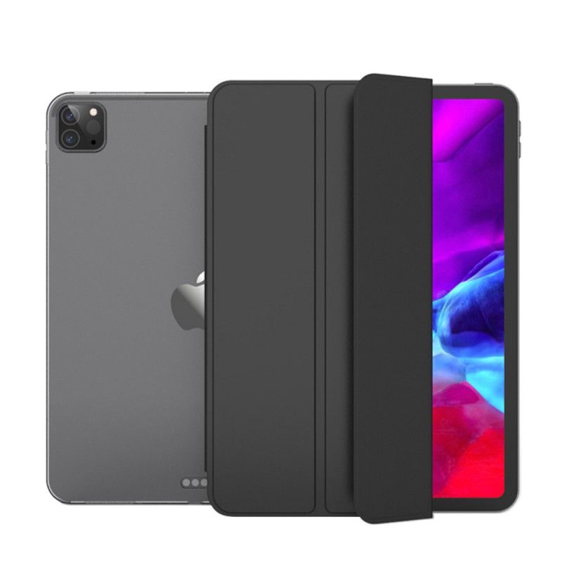 Smart Case iPad Pro 12.9" (2018) (2020) Schwarz Kunstleder Und Transparent