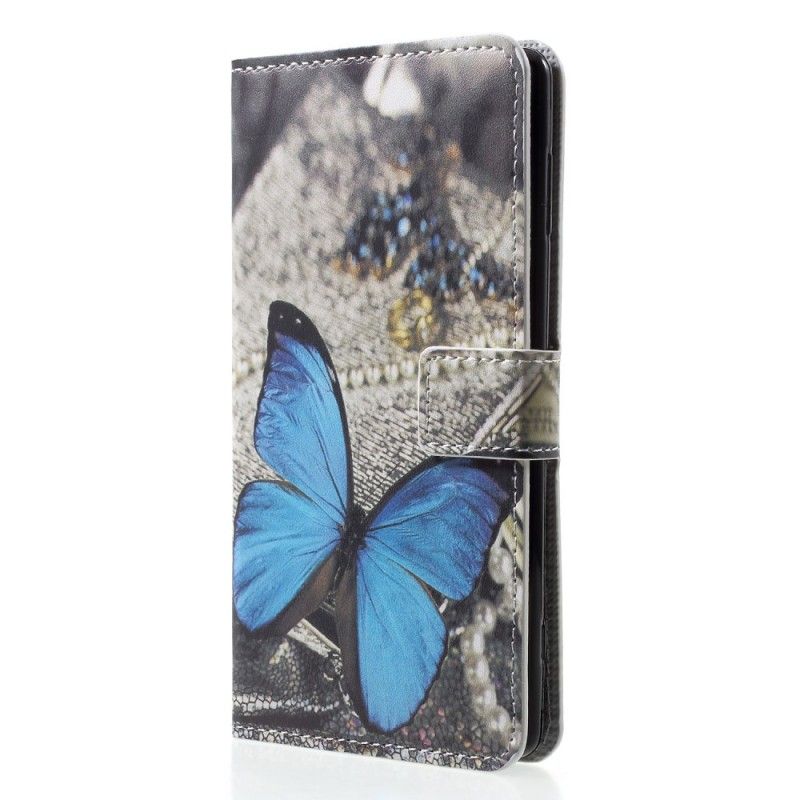 Lederhüllen Für Sony Xperia XZ2 Blauer Schmetterling