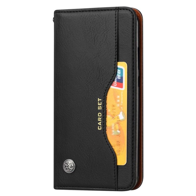 Flip Case Huawei Y7 2019 Schwarz Kartenhalter Aus Kunstleder