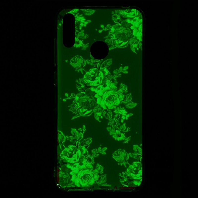 Hülle Huawei Y7 2019 Fluoreszierende Freiheitsblumen