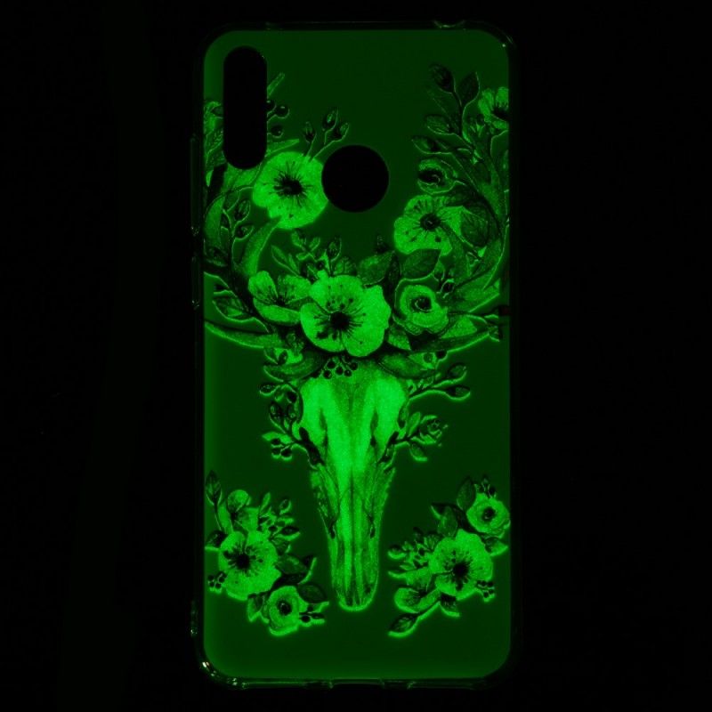 Hülle Huawei Y7 2019 Fluoreszierender Blühender Elch