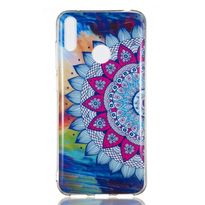 Hülle Huawei Y7 2019 Fluoreszierendes Farbiges Mandala