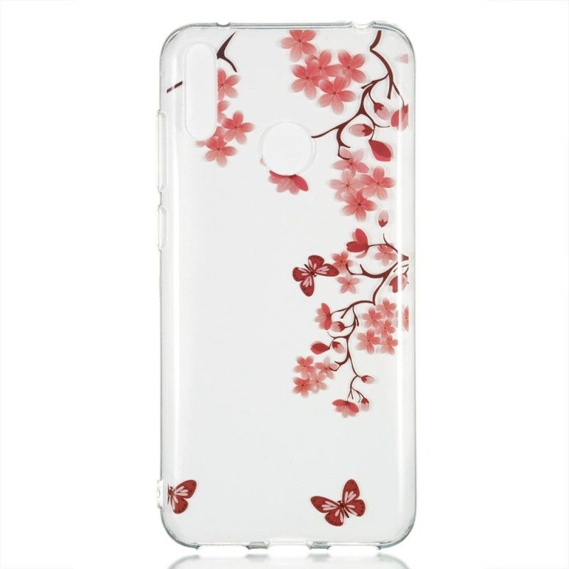 Hülle Huawei Y7 2019 Handyhülle Transparenter Blühender Baum