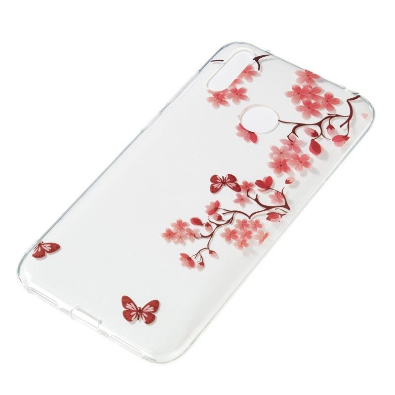 Hülle Huawei Y7 2019 Handyhülle Transparenter Blühender Baum