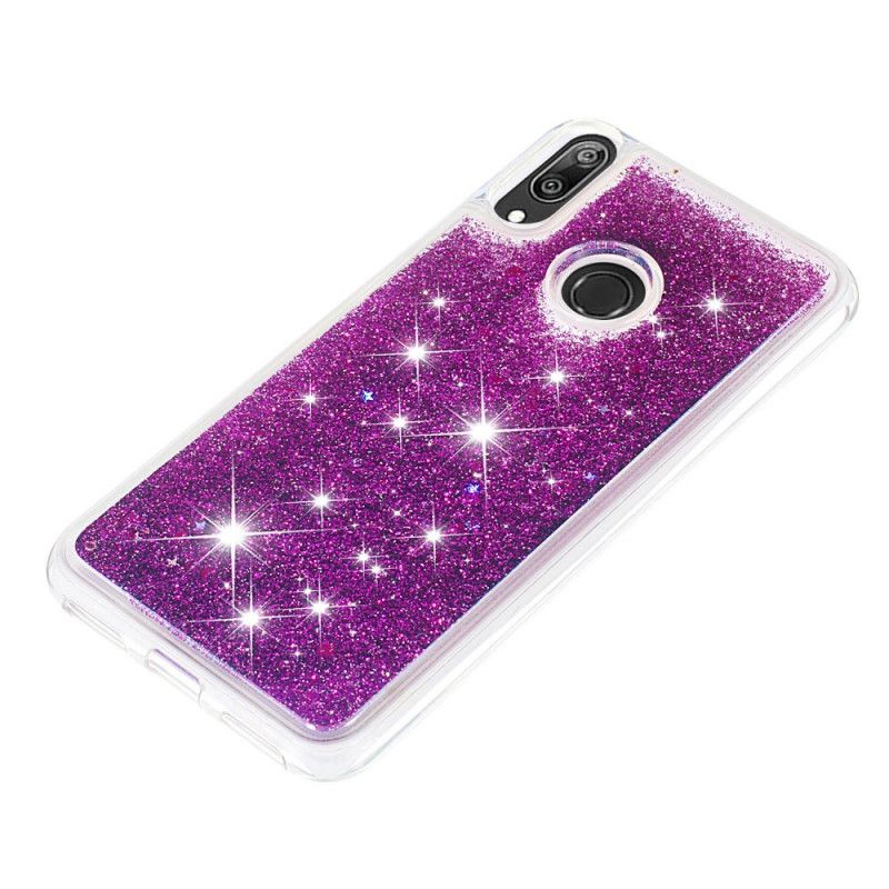 Hülle Huawei Y7 2019 Hellblau Handyhülle Glitzerpulver