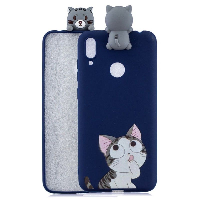 Hülle Huawei Y7 2019 Lustige 3D-Katze