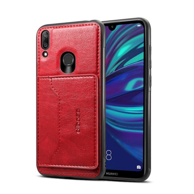 Hülle Huawei Y7 2019 Schwarz Kartenhalter Aus Kunstleder